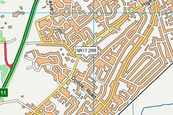 NR17 2RR map - OS VectorMap District (Ordnance Survey)
