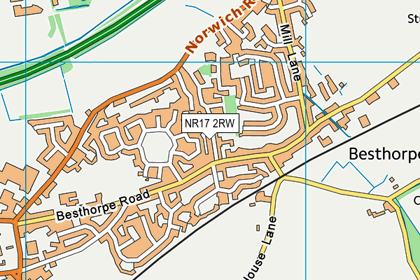 NR17 2RW map - OS VectorMap District (Ordnance Survey)