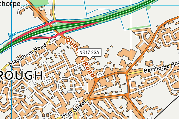 NR17 2SA map - OS VectorMap District (Ordnance Survey)