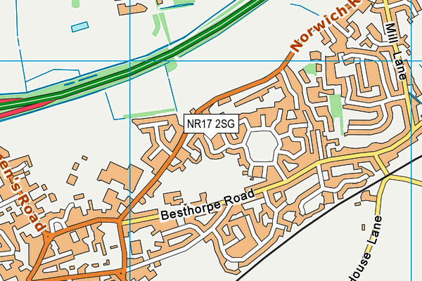 NR17 2SG map - OS VectorMap District (Ordnance Survey)