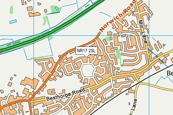 NR17 2SL map - OS VectorMap District (Ordnance Survey)