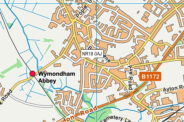Map of THE WHITE HART WYMONDHAM LIMITED at district scale