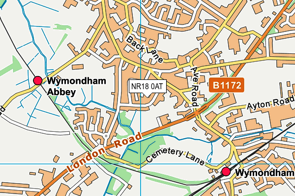 NR18 0AT map - OS VectorMap District (Ordnance Survey)