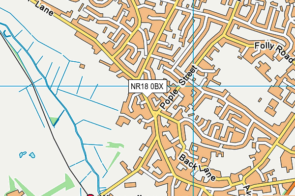 NR18 0BX map - OS VectorMap District (Ordnance Survey)