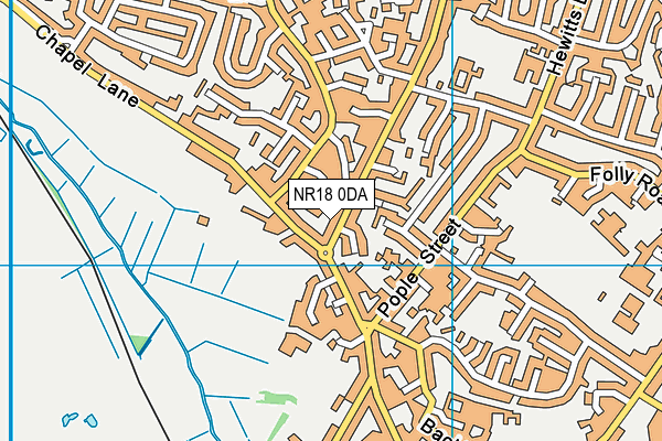 NR18 0DA map - OS VectorMap District (Ordnance Survey)