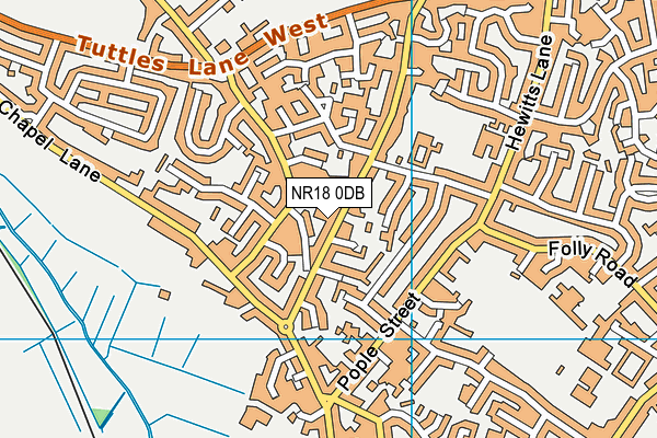 NR18 0DB map - OS VectorMap District (Ordnance Survey)