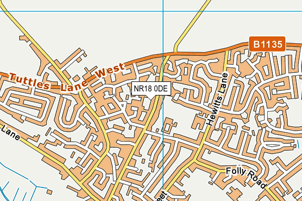 NR18 0DE map - OS VectorMap District (Ordnance Survey)