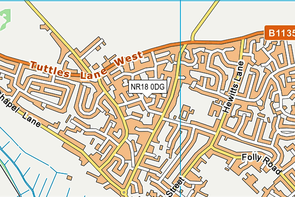 NR18 0DG map - OS VectorMap District (Ordnance Survey)