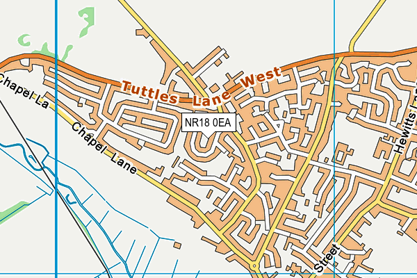 NR18 0EA map - OS VectorMap District (Ordnance Survey)