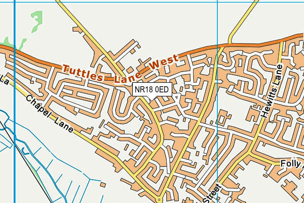 NR18 0ED map - OS VectorMap District (Ordnance Survey)