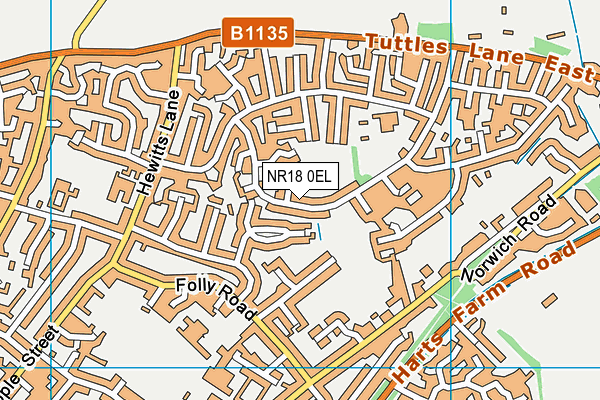 NR18 0EL map - OS VectorMap District (Ordnance Survey)