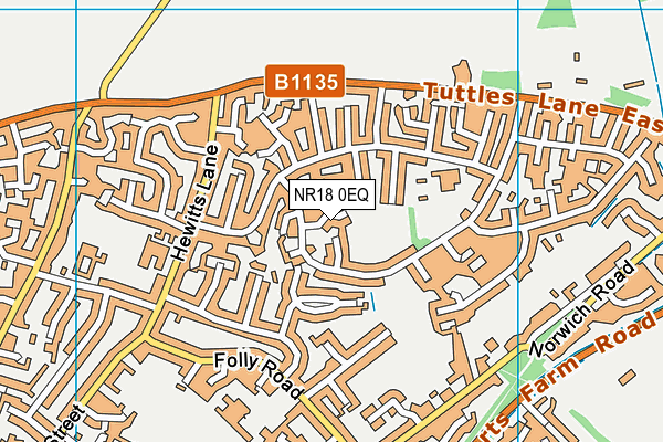 NR18 0EQ map - OS VectorMap District (Ordnance Survey)