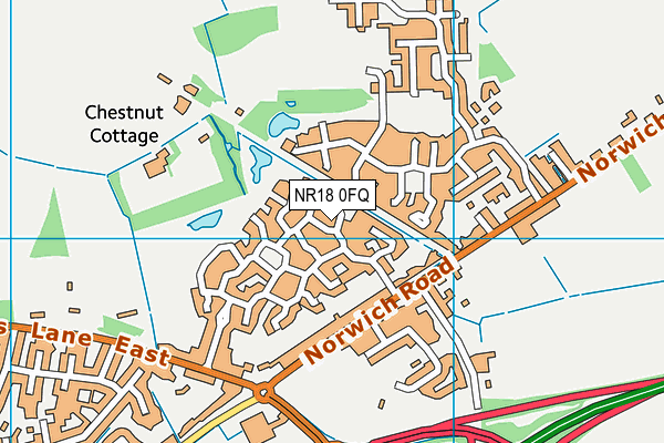 NR18 0FQ map - OS VectorMap District (Ordnance Survey)