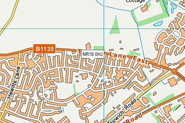 NR18 0HJ map - OS VectorMap District (Ordnance Survey)
