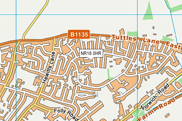 NR18 0HR map - OS VectorMap District (Ordnance Survey)