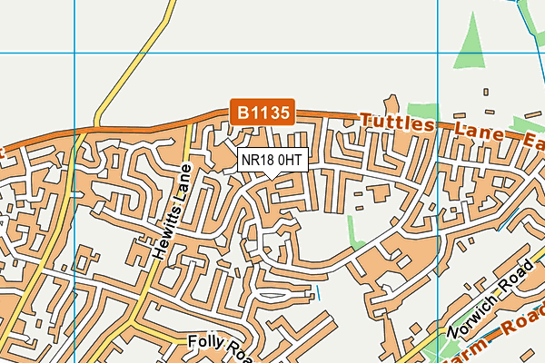 NR18 0HT map - OS VectorMap District (Ordnance Survey)