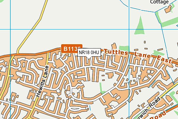 NR18 0HU map - OS VectorMap District (Ordnance Survey)