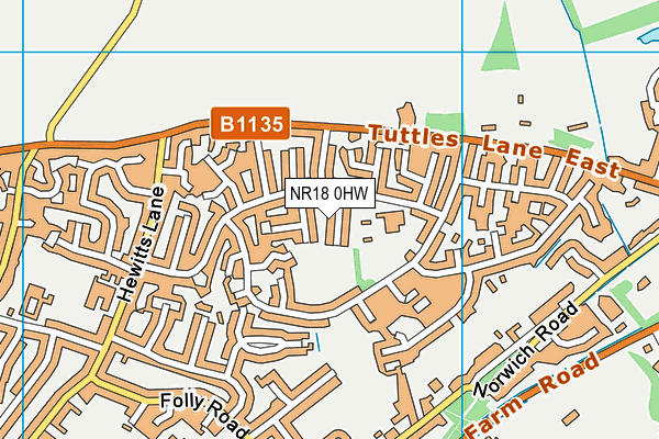 NR18 0HW map - OS VectorMap District (Ordnance Survey)