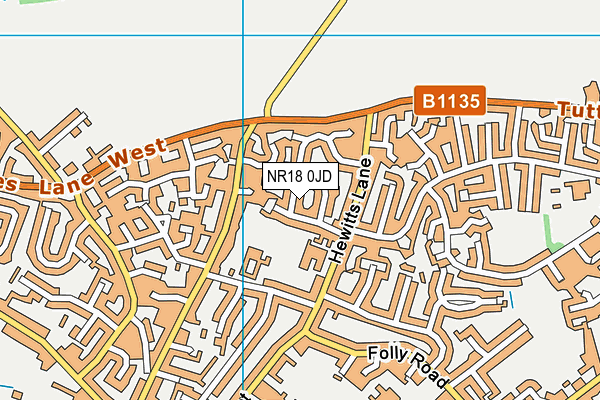 NR18 0JD map - OS VectorMap District (Ordnance Survey)