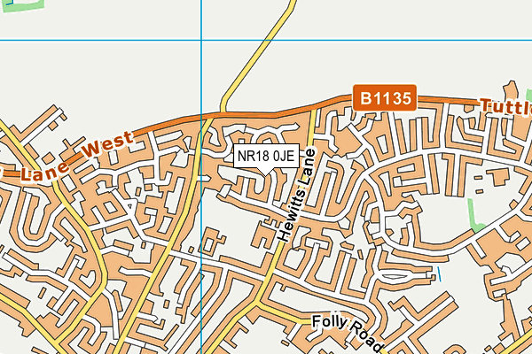NR18 0JE map - OS VectorMap District (Ordnance Survey)