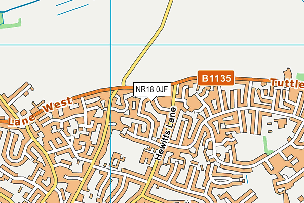NR18 0JF map - OS VectorMap District (Ordnance Survey)