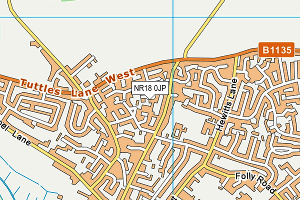 NR18 0JP map - OS VectorMap District (Ordnance Survey)