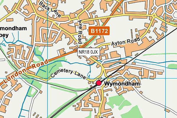 NR18 0JX map - OS VectorMap District (Ordnance Survey)