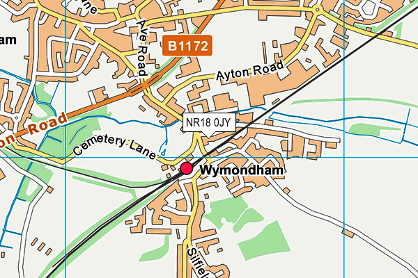 NR18 0JY map - OS VectorMap District (Ordnance Survey)