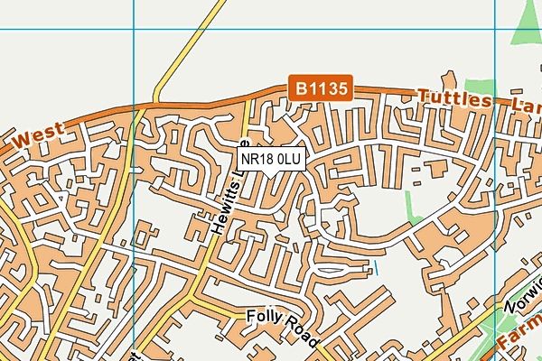 NR18 0LU map - OS VectorMap District (Ordnance Survey)