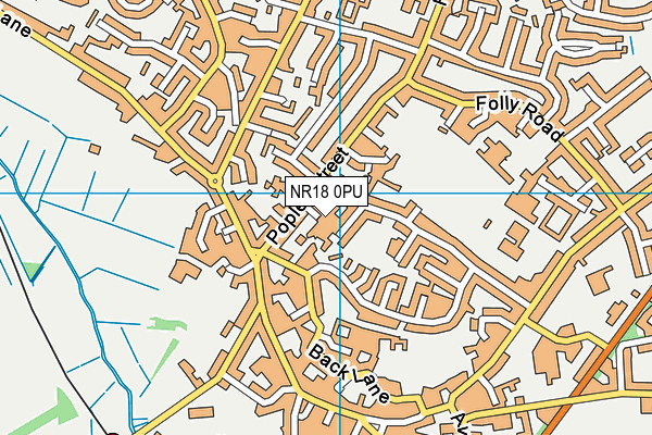 NR18 0PU map - OS VectorMap District (Ordnance Survey)