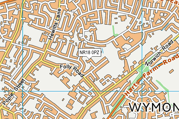 NR18 0PZ map - OS VectorMap District (Ordnance Survey)