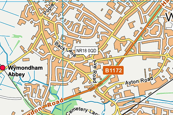 NR18 0QD map - OS VectorMap District (Ordnance Survey)