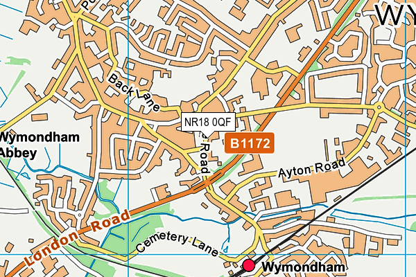 NR18 0QF map - OS VectorMap District (Ordnance Survey)