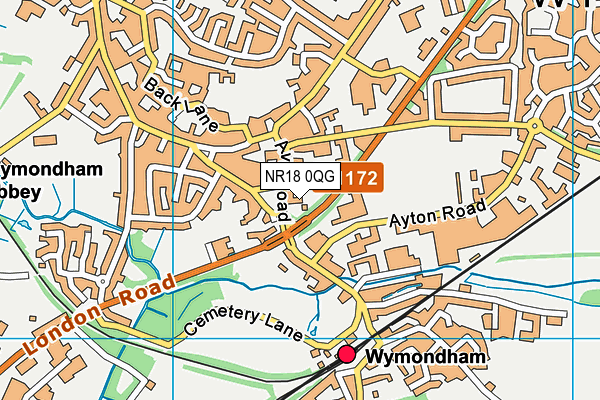 NR18 0QG map - OS VectorMap District (Ordnance Survey)