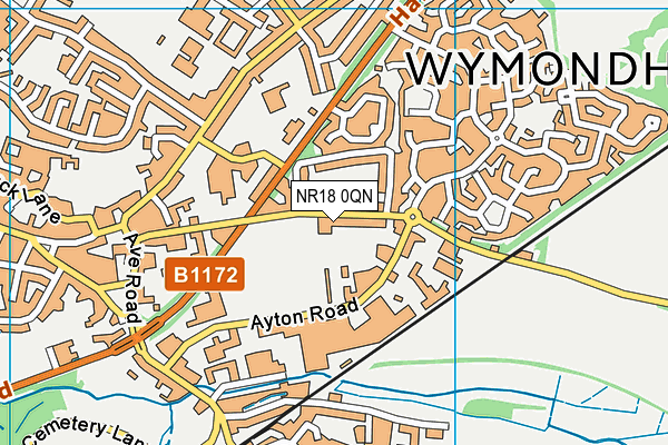 Browick Recreation Ground map (NR18 0QN) - OS VectorMap District (Ordnance Survey)