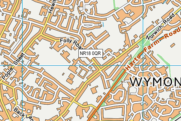 NR18 0QR map - OS VectorMap District (Ordnance Survey)