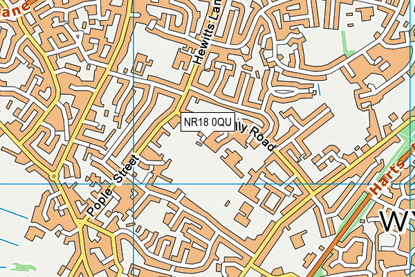 NR18 0QU map - OS VectorMap District (Ordnance Survey)