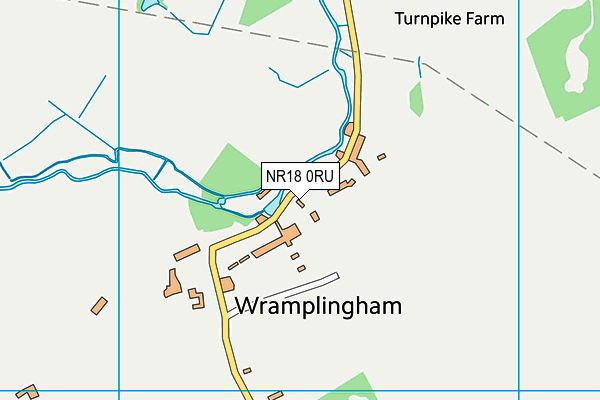 NR18 0RU map - OS VectorMap District (Ordnance Survey)