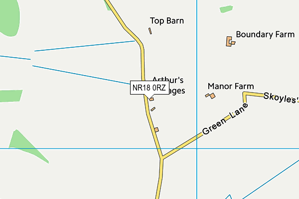 NR18 0RZ map - OS VectorMap District (Ordnance Survey)