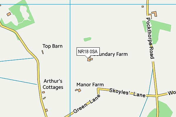 NR18 0SA map - OS VectorMap District (Ordnance Survey)