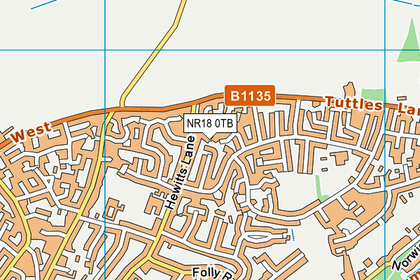 NR18 0TB map - OS VectorMap District (Ordnance Survey)