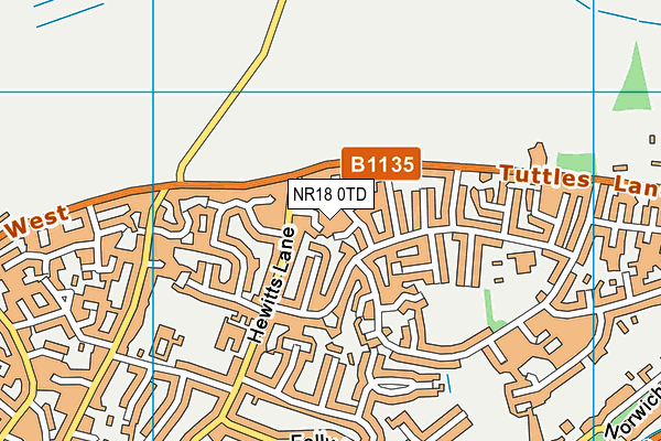 NR18 0TD map - OS VectorMap District (Ordnance Survey)