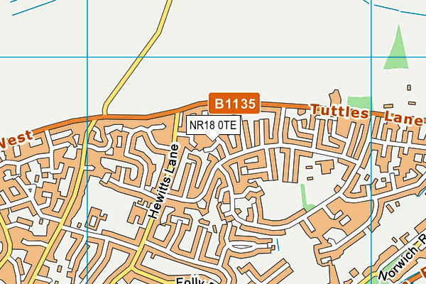 NR18 0TE map - OS VectorMap District (Ordnance Survey)