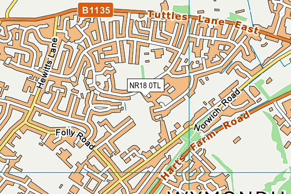 NR18 0TL map - OS VectorMap District (Ordnance Survey)