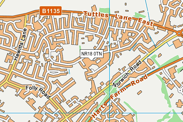 NR18 0TN map - OS VectorMap District (Ordnance Survey)