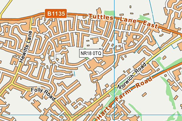 NR18 0TQ map - OS VectorMap District (Ordnance Survey)