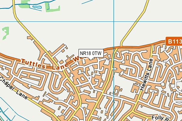 NR18 0TW map - OS VectorMap District (Ordnance Survey)