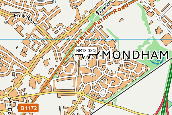 NR18 0XQ map - OS VectorMap District (Ordnance Survey)