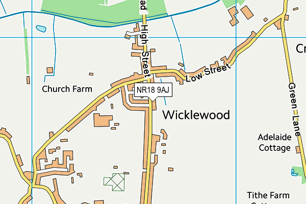 NR18 9AJ map - OS VectorMap District (Ordnance Survey)