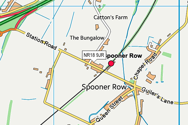 Spooner Row Primary School map (NR18 9JR) - OS VectorMap District (Ordnance Survey)